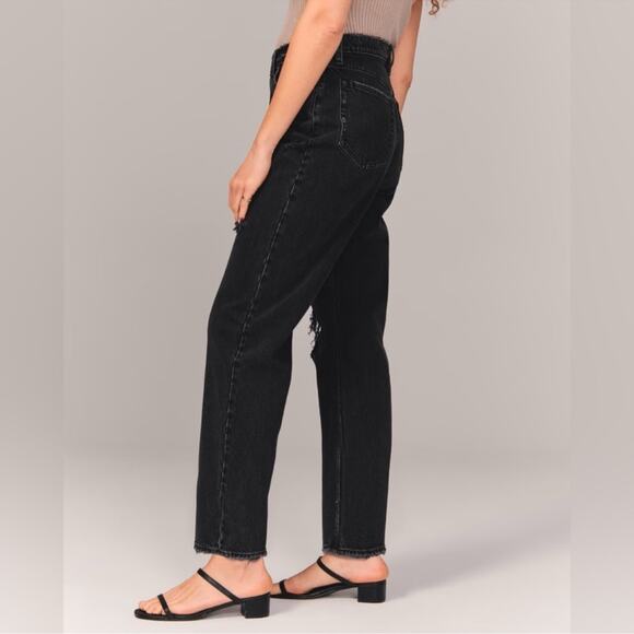 Abercrombie Black The Dad Curve Love High Rise Jeans - Picture 4 of 9